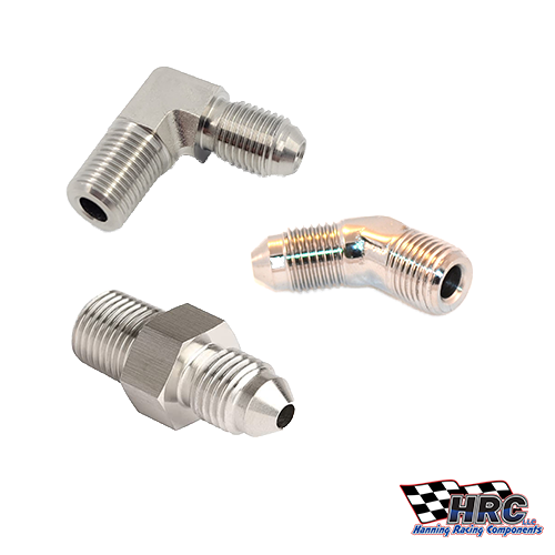 Steel 3AN Brake Line Fittings - Hanning Micro Sprint Parts